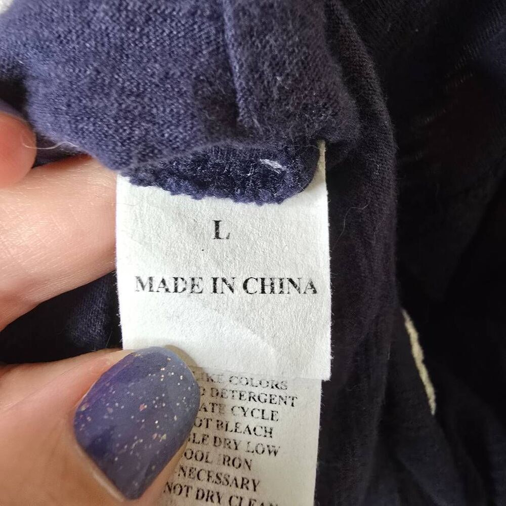 Lucky Brand Embroidered Elephant Wrap Around Navy Blue Tank Top Large - Picture 7 of 9